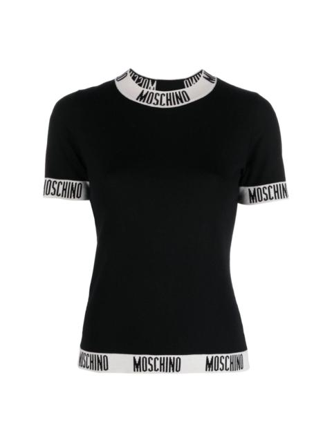 Moschino logo-tape wool T-shirt | REVERSIBLE