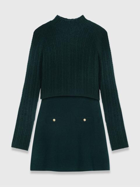 maje Knit dress with removable sweater