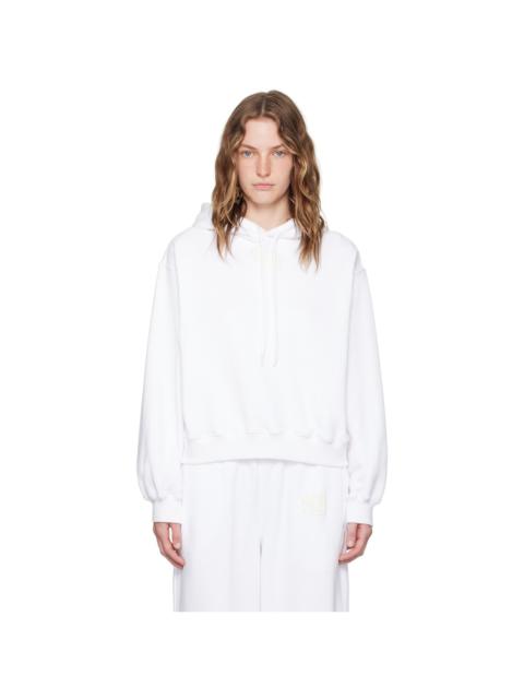 alexanderwang.t White Bonded Puff Logo Hoodie