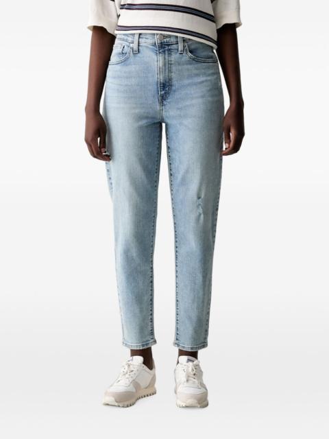 Levi's high-waisted distressed-effect jeans
