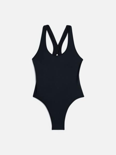 AMI Paris Black stretch nylon swimsuit | wananluxury
