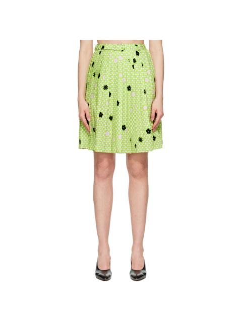 MM6 Maison Margiela Green Belted Midi Skirt