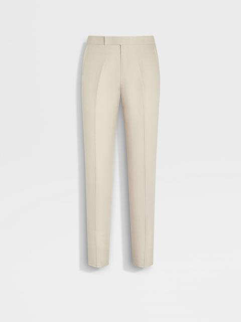 ZEGNA LIGHT BEIGE OASI LINO PANTS