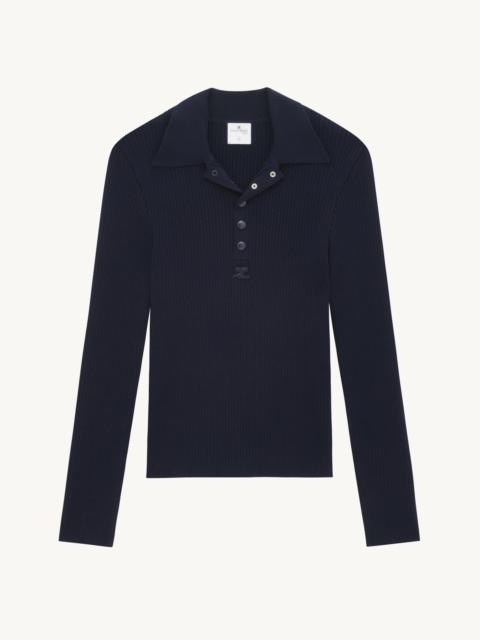 courrèges RIB KNIT AC POLO