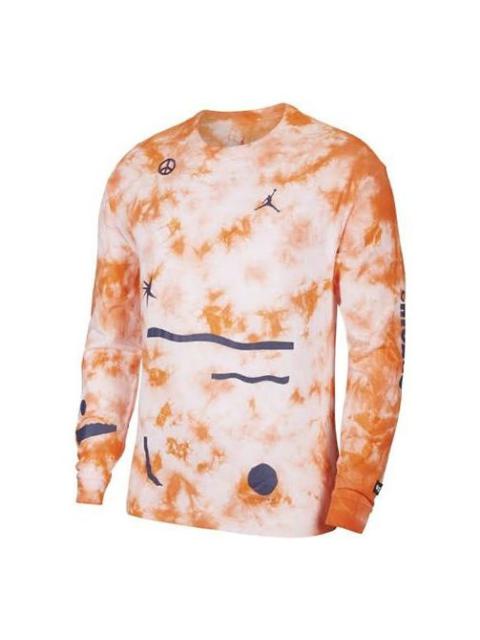 Air Jordan Chicago Crossover Series All-Star Round Neck Casual Sports Printing Long Sleeves Orange C