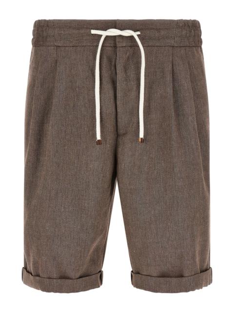 Brunello Cucinelli Linen And Wool Bermuda Shorts