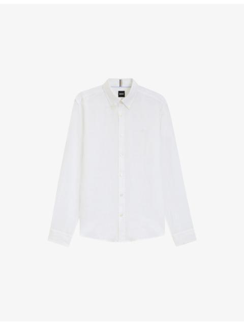 BOSS Regular-Fit Long-Sleeve Stretch-Linen Shirt
