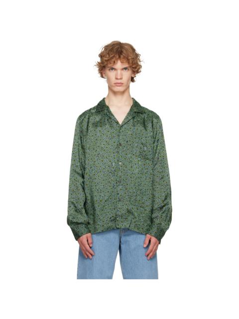 Dries Van Noten Green Viscose Twill Shirt