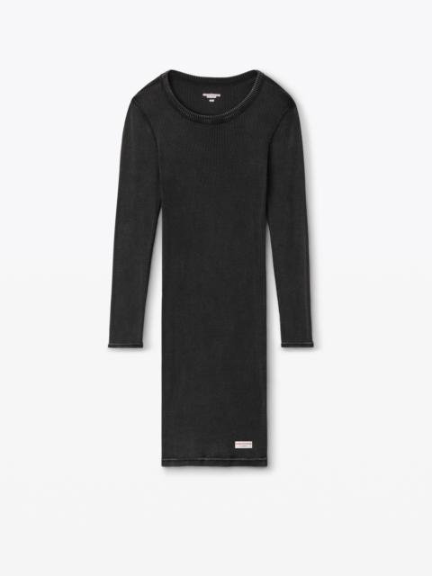 Alexander Wang long sleeve loungewear dress in ribbed cotton
