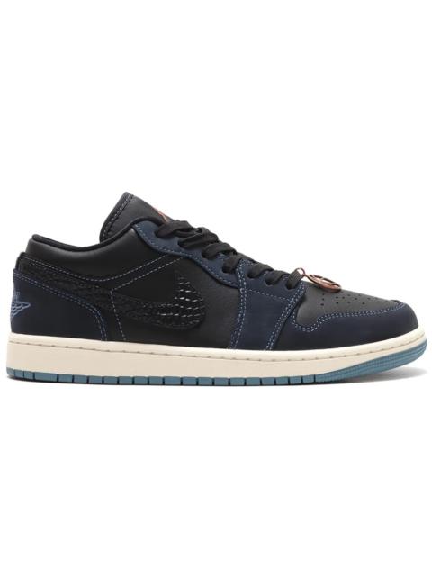 Jordan Jordan 1 Low SE Black Dark Obsidian Snakeskin (Women's)
