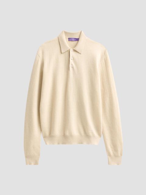 Ralph Lauren Men's Warm Weather Long-Sleeve Polo Shirt - Natural