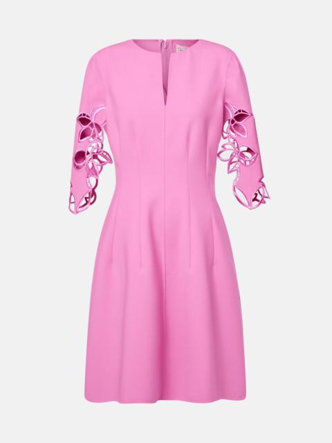 Oscar de la Renta Embroidered wool-blend lace midi dress