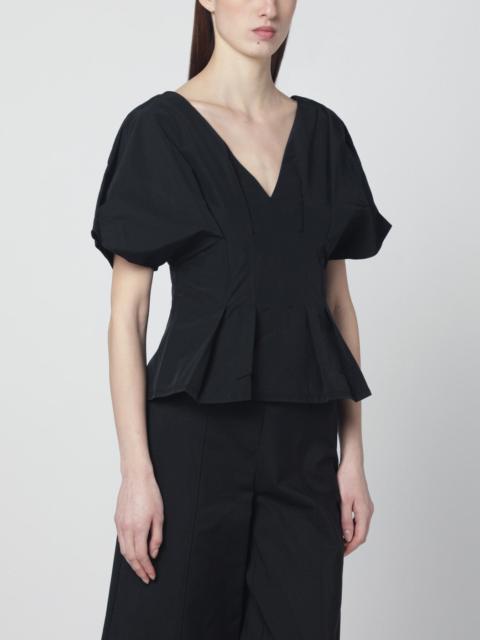 SIMKHAI Rozen black cotton faille top