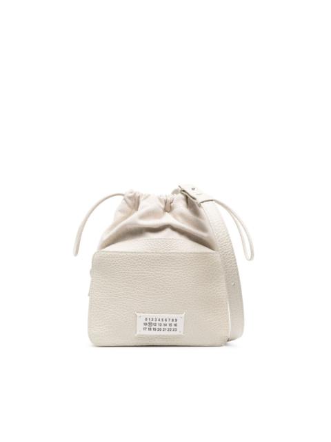 logo-patch leather bucket bag