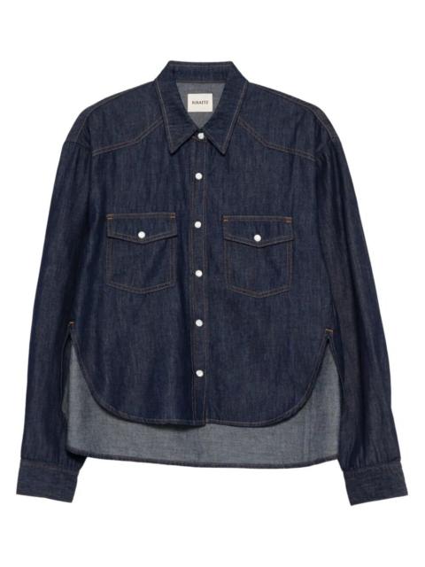 KHAITE GRENON CROP SHIRT IN DENIM