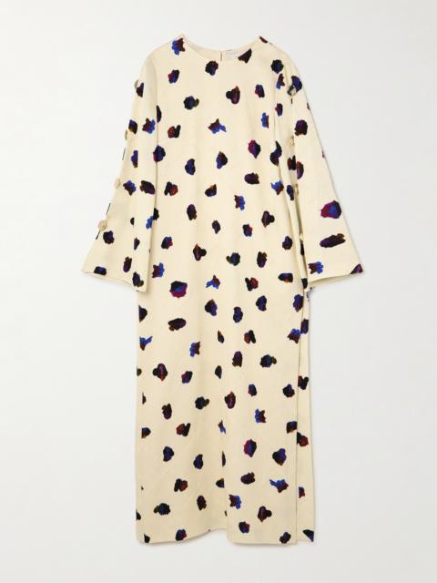 BORGO DE NOR Brunetta Embellished Floral-print Cotton-blend Brocade Maxi Dress