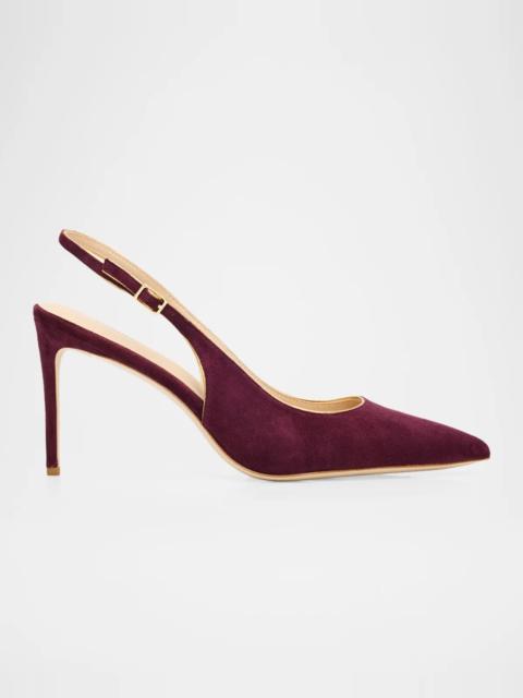 L'AGENCE 85mm Vichy II Suede Slingback Pumps