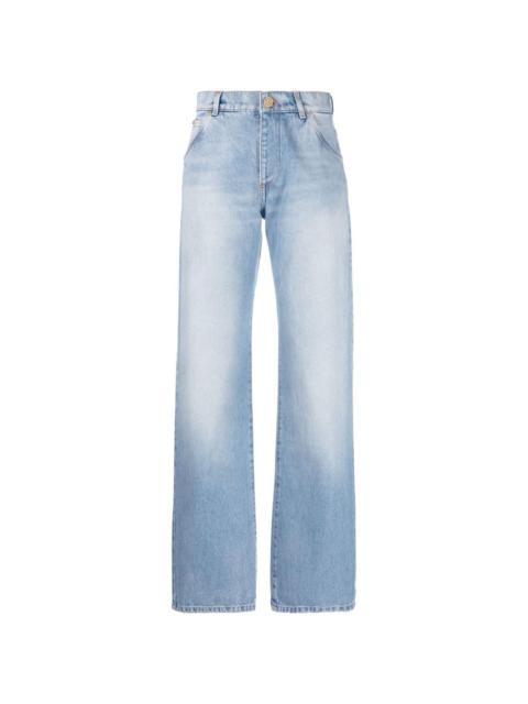 straight-leg denim jeans