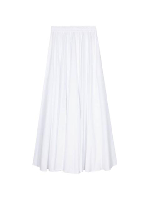 pleated poplin maxi skirt