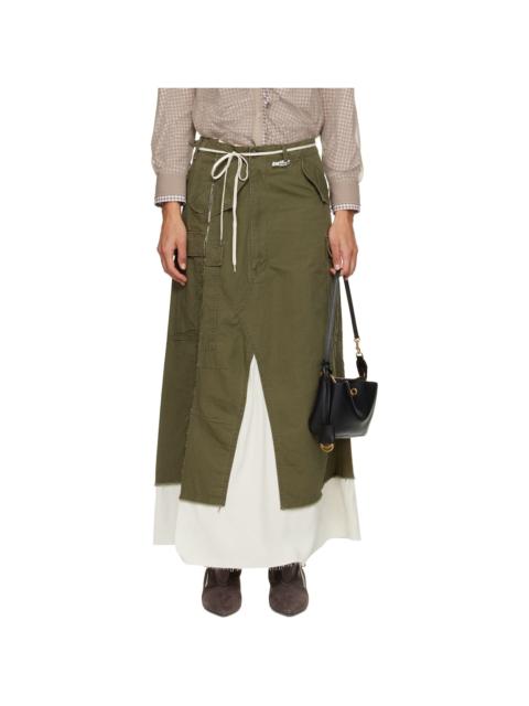 Maison MIHARAYASUHIRO Khaki Cargo Pants Pasted Midi Skirt