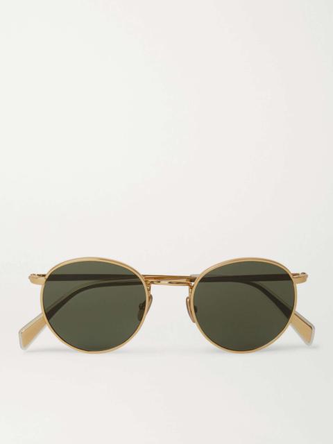 Round-Frame Gold-Tone Sunglasses