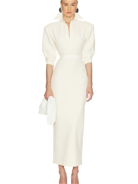 HELSA The Margaux Polo Dress in Thick Crepe