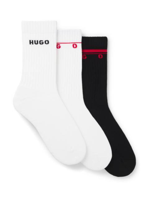 HUGO THREE-PACK OF ANKLE SOCKS WITH LOGO DETAILS