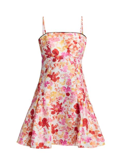 KIKA VARGAS Women's Lenita Poppies Taffeta Minidress - Coral