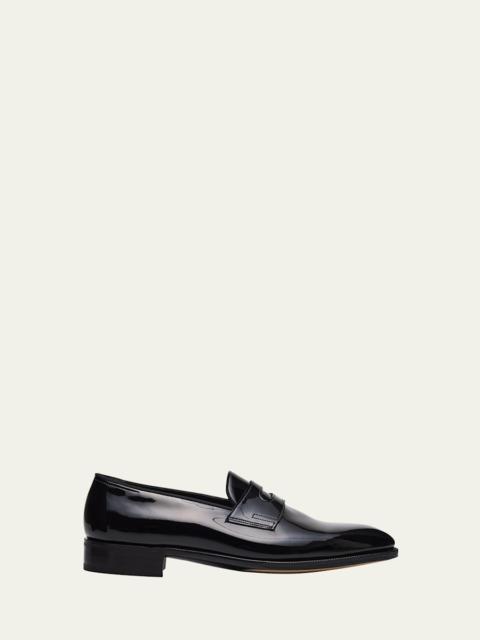 John Lobb Men's Jamie Patent Leather Penny Loafers