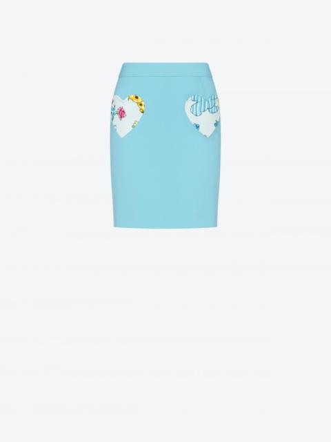 Moschino CALICO ANIMALS DETAILS CRÊPE SKIRT