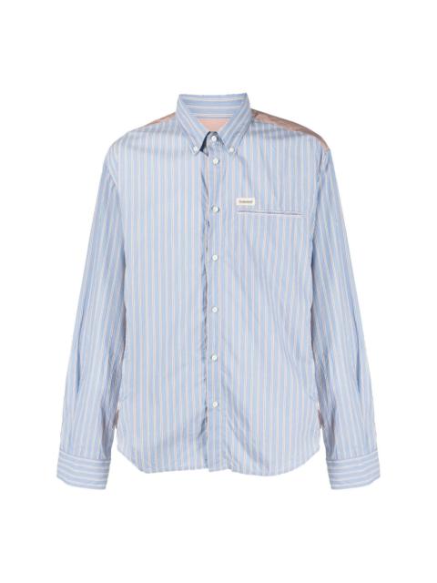 striped button-up cotton shirt