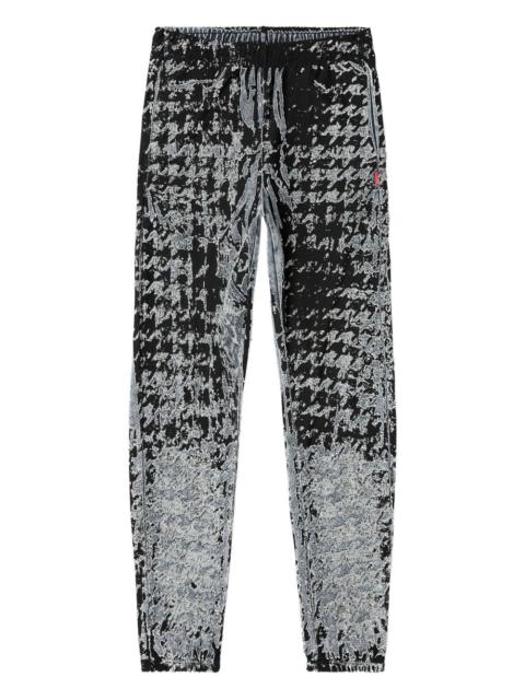 Diesel devoré-houndstooth elasticated trousers