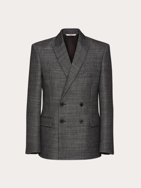 DOUBLE-BREASTED WOOL TWEED JACKET