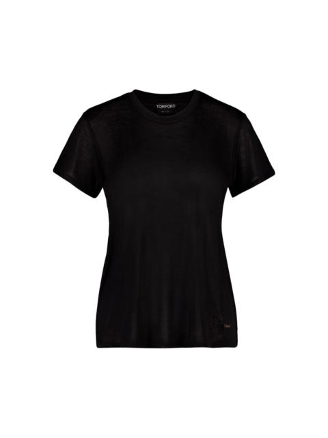 rib-jersey silk T-shirt