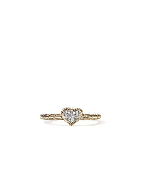 JOHN HARDY JH Essential Heart Ring, Gold, Diamonds