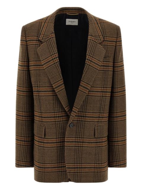 SAINT LAURENT Prince of Wales-check blazer