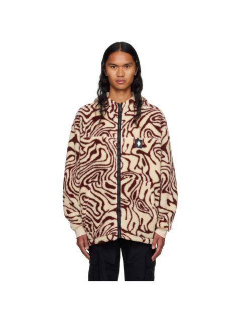 Marcelo Burlon County Of Milan Beige & Burgundy AOP Fluid Jacket