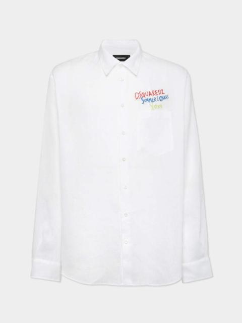 DSQUARED2 SUMMER LOVERS OVERSIZED LINEN SHIRT