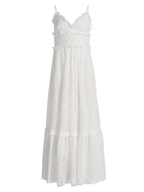 GIAMBATTISTA VALLI Women's Macramé Lace Ruffle Maxi Dress - Ivory