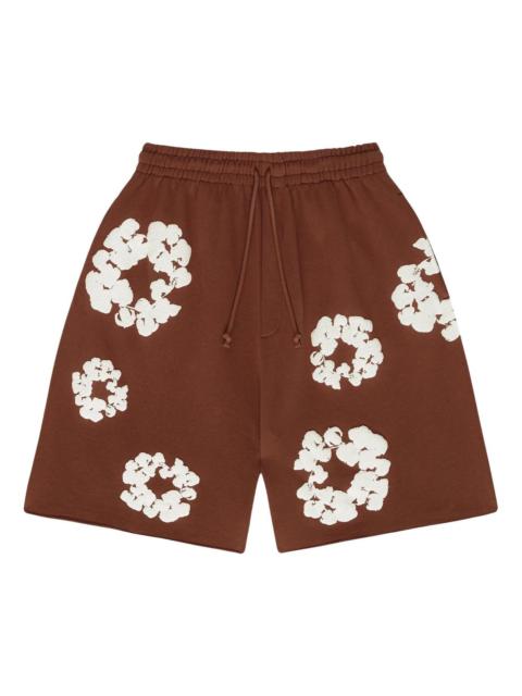 DENIM TEARS Denim Tears Cotton Wreath Logo Shorts 'Brown White' 402-905-30