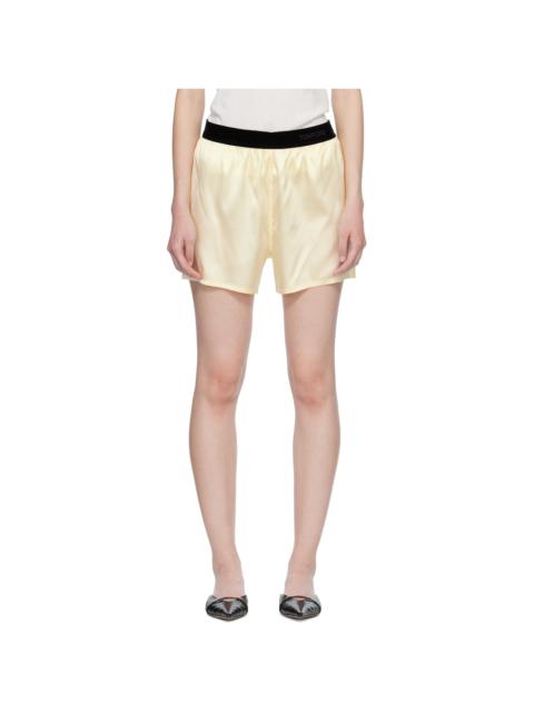 TOM FORD Yellow Stretch Silk Satin Boxer Shorts