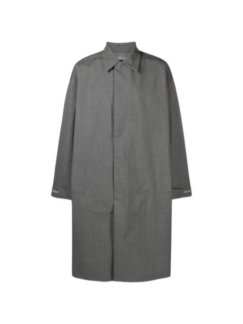 DESCENTE ALLTERRAIN pointed-collar coated maxi coat