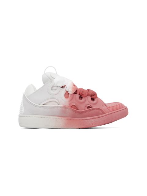 Lanvin Pink & Off-White Spray Curb Sneakers