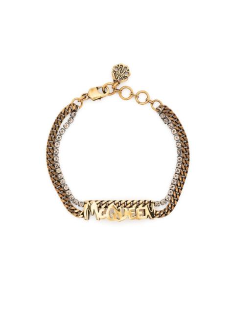 logo-lettering chain bracelet