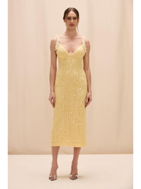 PatBO IARA CROCHET FLOWERS MIDI DRESS