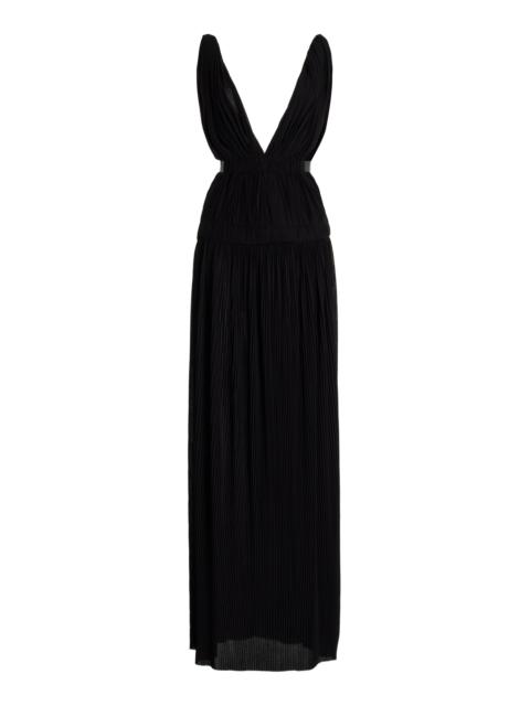 Serra Sash-Tie Maxi Dress black