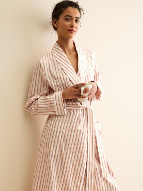Derek Rose Women's Robe Capri Cotton Batiste Fawn Stripe