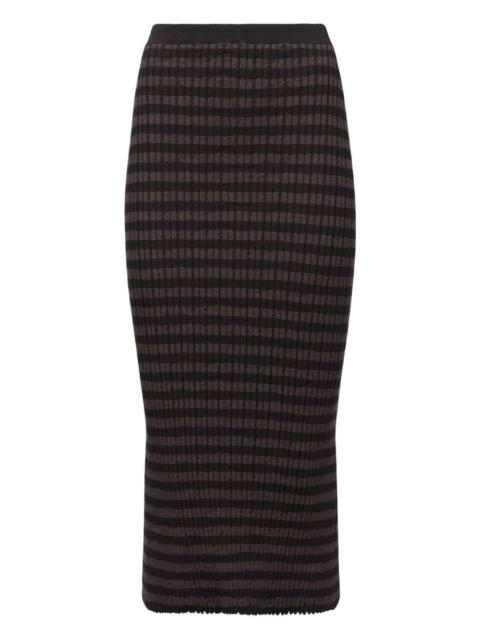 MM6 Maison Margiela ribbed striped midi skirt