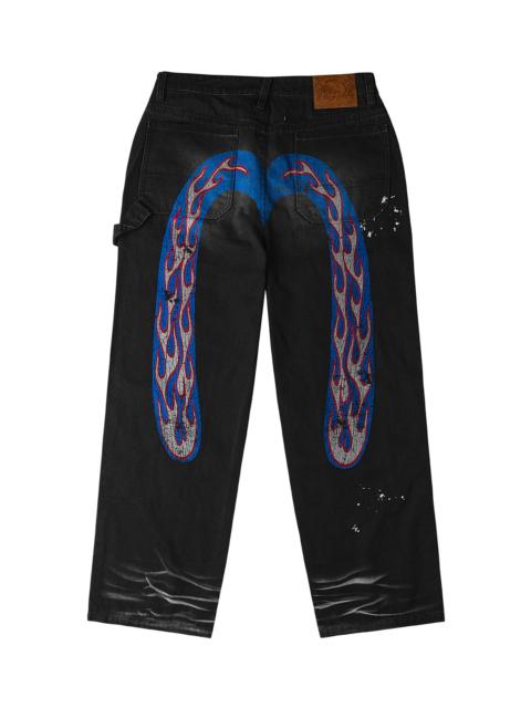 EVISU Heavy Washed And Distressed Daicock Jeans