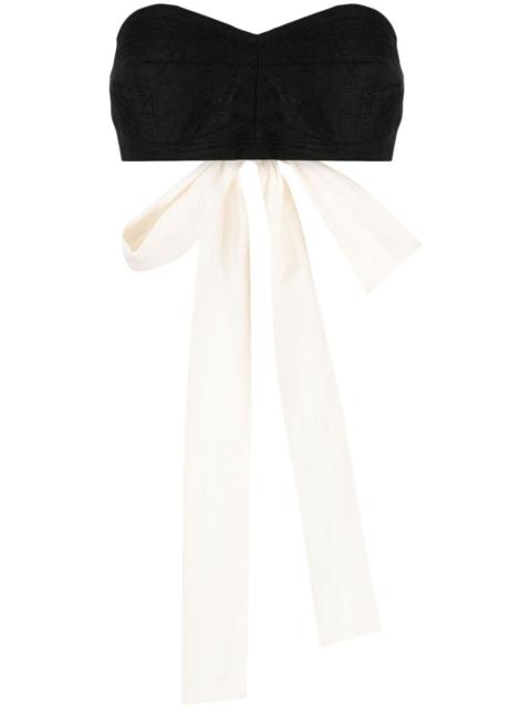 UMA WANG bow-fastening cropped top